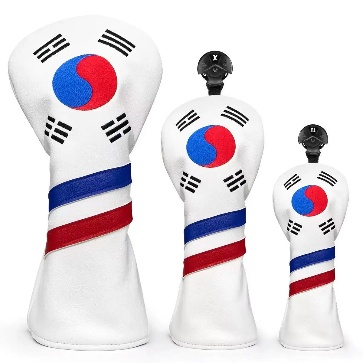 Golf Club Cover with Korean Flag Pattern Head Cover Set, Iron Rod Cover, Protective Head Cover 
Golf Club Cover with Korean Flag Pattern Head Cover Set, Iron Rod Cover, Protective Head Cover