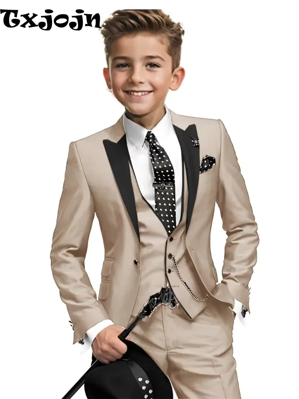 High Quality Boys Formal Suit Set 3 Pieces For Violin Performance Classy Peak Lapel Kids Slim Fit Tuxedo Birthday Party Wear
High Quality Boys Formal Suit Set 3 Pieces For Violin Performance Classy Peak Lapel Kids Slim Fit Tuxedo Birthday Party Wear