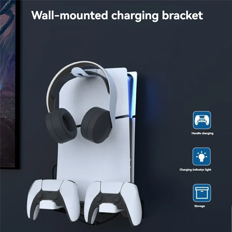 ELECT-для PS5 Настенная зарядная станция с держателем для гарнитуры Настенная подставка для зарядного устройства для PS5 и PS5 Slim, диск и цифровой
ELECT-для PS5 Настенная зарядная станция с держателем для гарнитуры Настенная подставка для зарядного устройства для PS5 и PS5 Slim, диск и цифровой