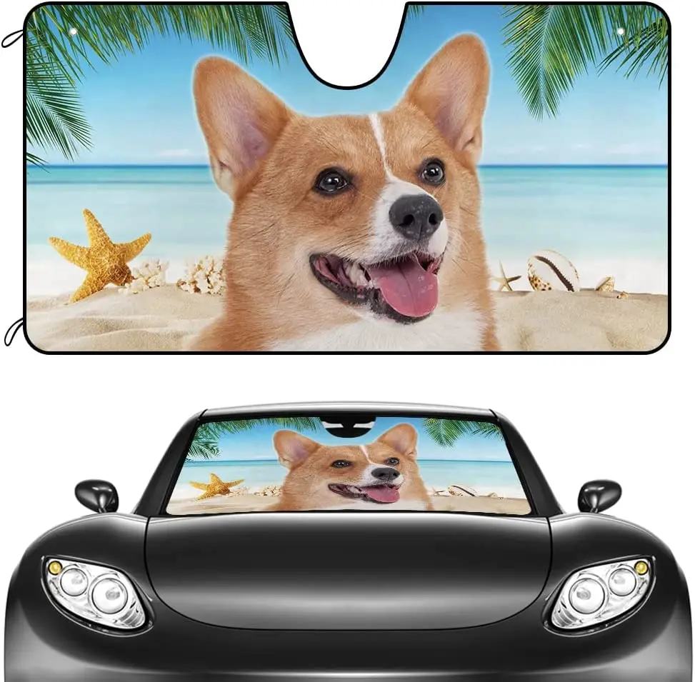 CafeTime Dog Car Windshield Sunshade A Cute Corgi Dog at The Beach Decor Vehicle Front Windshield Sun Shade Visor UV Ray Reflect
CafeTime Dog Car Windshield Sunshade A Cute Corgi Dog at The Beach Decor Vehicle Front Windshield Sun Shade Visor UV Ray Reflect