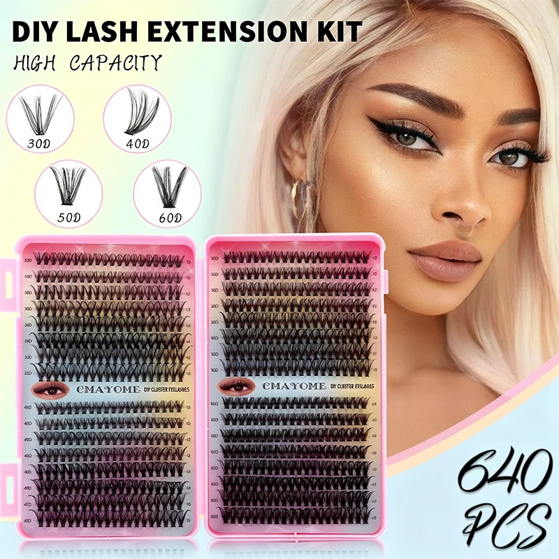 640 Clusters D Curl DIY Lash Extension Kit 10-16mm Natural Thick Lashes with Pink Tools for Beginners
640 Clusters D Curl DIY Lash Extension Kit 10-16mm Natural Thick Lashes with Pink Tools for Beginners