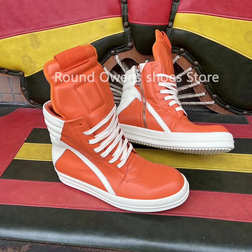 R-o Quality Men High Top Casual Shoes Orange Leather Ankle Boots Outoor Black Zip Lace Up Women Sneaker Flat Cowhide Sneakers
R-o Quality Men High Top Casual Shoes Orange Leather Ankle Boots Outoor Black Zip Lace Up Women Sneaker Flat Cowhide Sneakers