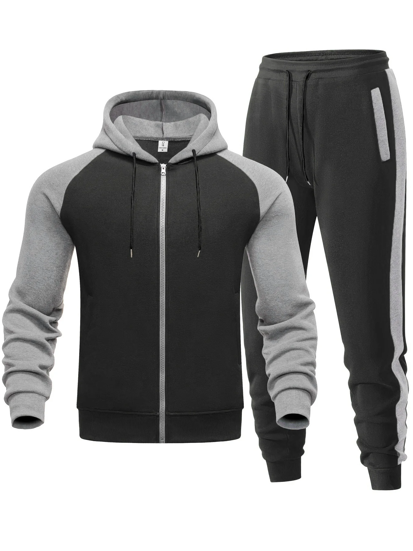 Men's Plus Size Black & Gray Color Block Raglan Tracksuit Set 2 Piece Zip up Hoodie & Jogger Pants Casual Outfit
Men's Plus Size Black & Gray Color Block Raglan Tracksuit Set 2 Piece Zip up Hoodie & Jogger Pants Casual Outfit