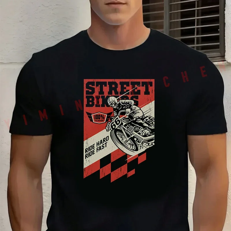 Vintage Street Bikers Graphic Motorcycle Fashion T-shirt Cotton Summer Short Sleeve Men's Trend Clothing
Vintage Street Bikers Graphic Motorcycle Fashion T-shirt Cotton Summer Short Sleeve Men's Trend Clothing