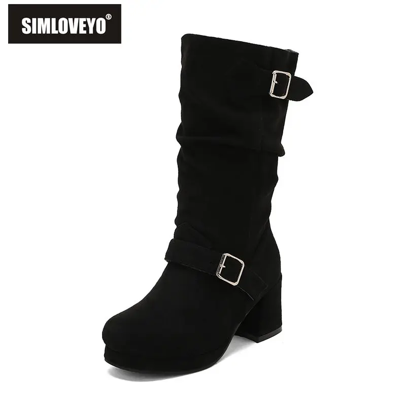 SIMLOVEYO Брендовые женские сапоги до середины икры с квадратным носком 6,5 см, блочный каблук 2,5 см, платформа с пряжками на ремне, без шнуровки, большого размера 46 47 48, повседневные
SIMLOVEYO Брендовые женские сапоги до середины икры с квадратным носком 6,5 см, блочный каблук 2,5 см, платформа с пряжками на ремне, без шнуровки, большого размера 46 47 48, повседневные
