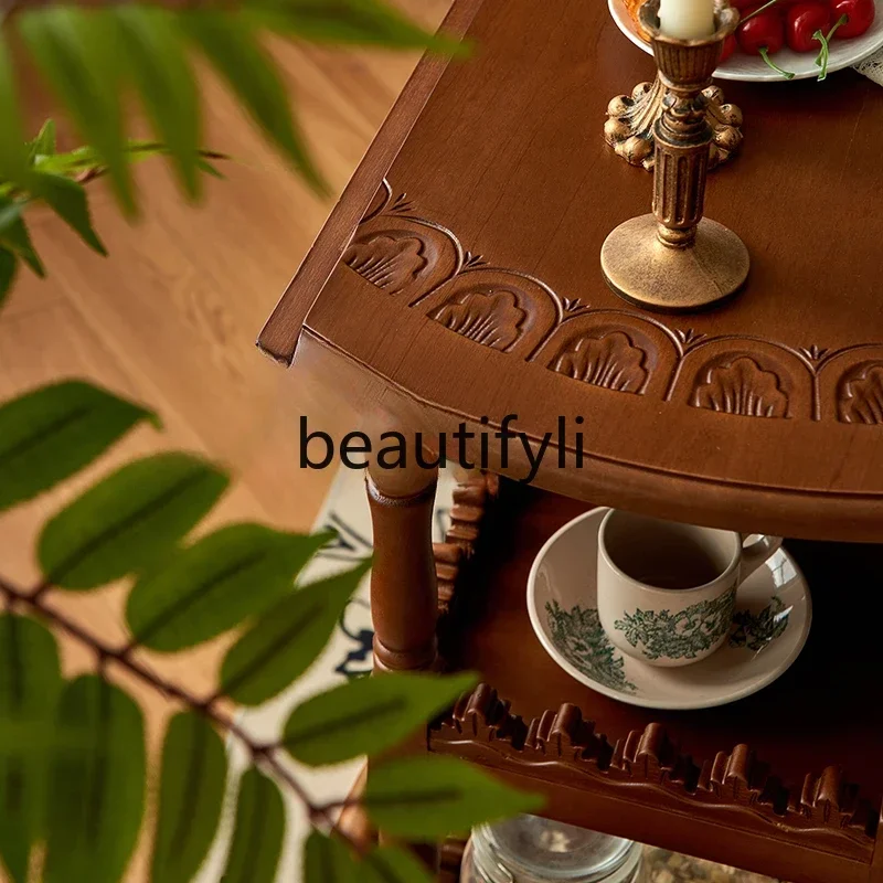 SS French medieval style removable small side few retro cart folding household tea cart
SS French medieval style removable small side few retro cart folding household tea cart