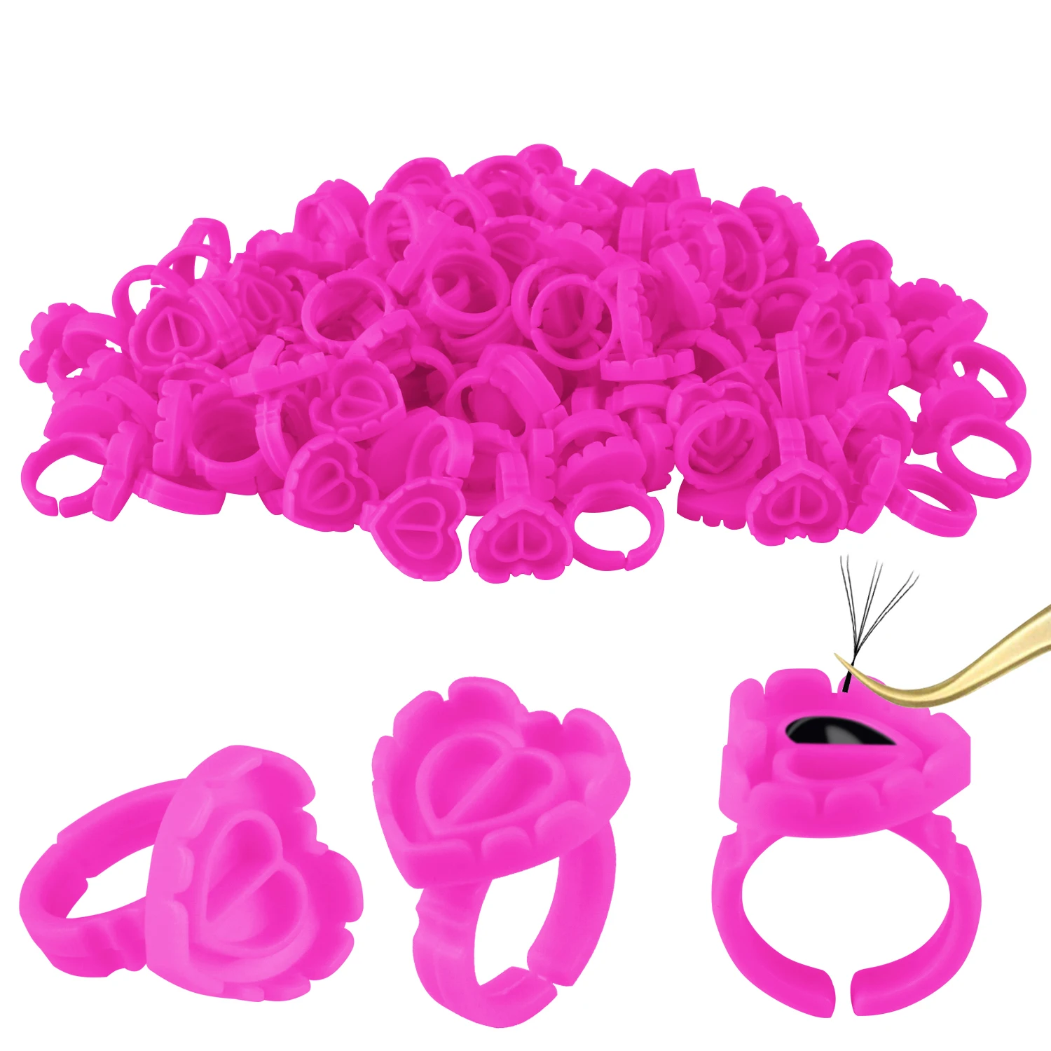 100Pcs Heart Shape Eyelash Extension Glue Ring Cup Eyebrow Eyeline Microblading Tattoo Pigment Holder Container Makeup Tools
100Pcs Heart Shape Eyelash Extension Glue Ring Cup Eyebrow Eyeline Microblading Tattoo Pigment Holder Container Makeup Tools