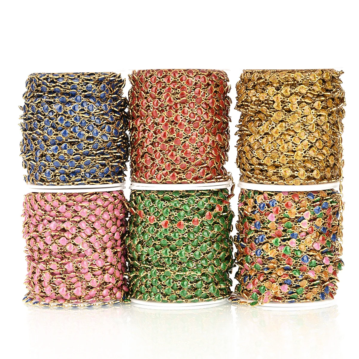 1meter Colorful Druzy Heart Link Chain,18K Gold Plated Enamel Sparkly Chain for DIY Jewelry Making, Bulk for Bracelet Necklace
1meter Colorful Druzy Heart Link Chain,18K Gold Plated Enamel Sparkly Chain for DIY Jewelry Making, Bulk for Bracelet Necklace