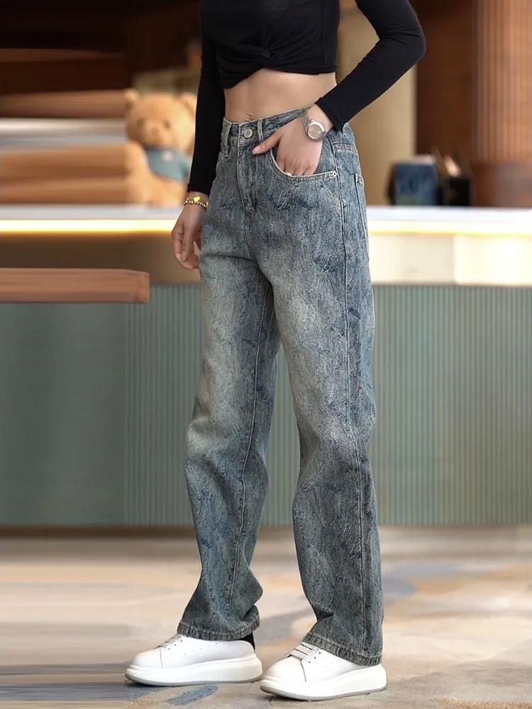 Casual Harajuku Straight Leg Jeans Men Women Long Pants Autumn New American Trend Loose Couple Jeans mid Waist Button Decor
Casual Harajuku Straight Leg Jeans Men Women Long Pants Autumn New American Trend Loose Couple Jeans mid Waist Button Decor