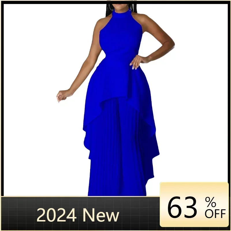 Women Pleated Maxi Skirts Pants Set and Halter Neck Irregular Cocktail Dress Tops 2024 Sexy Party Two 2 Piece Outfits
Women Pleated Maxi Skirts Pants Set and Halter Neck Irregular Cocktail Dress Tops 2024 Sexy Party Two 2 Piece Outfits