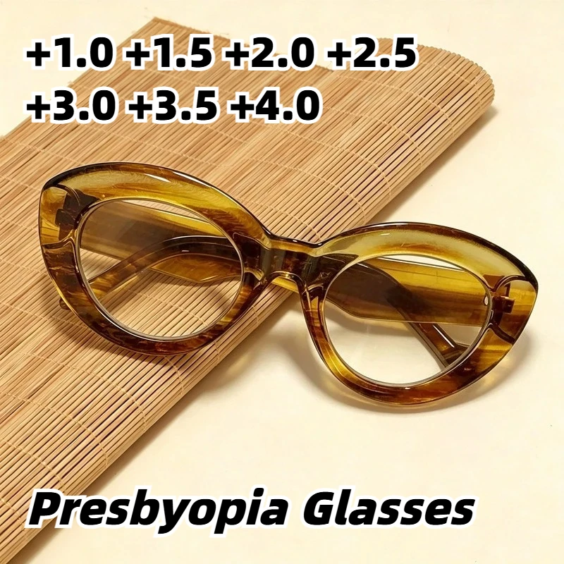 Retro Cat-Eye Blue Light Blocking Presbyopia Glasses Women's INS Style Large-Frame High-Definition Reading Eyewear +1.0 To +4.0
Retro Cat-Eye Blue Light Blocking Presbyopia Glasses Women's INS Style Large-Frame High-Definition Reading Eyewear +1.0 To +4.0