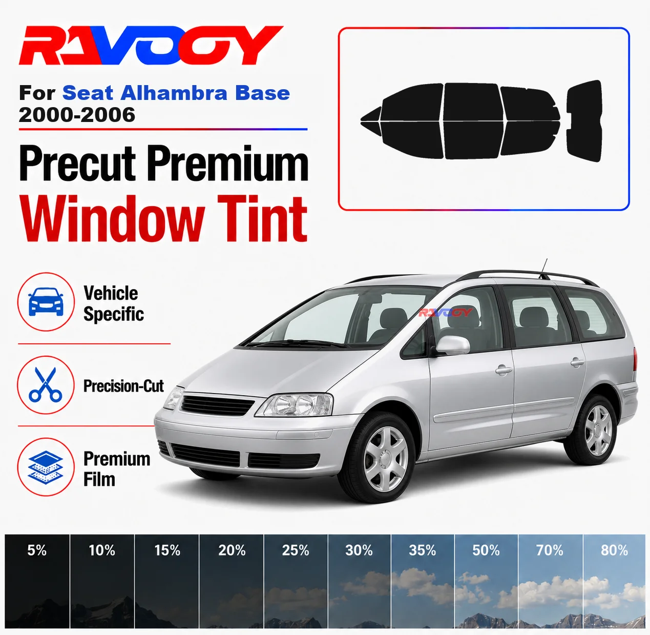 Premium Precut Window Tint Kit Front Rear Windows Rear Windshield For Seat Alhambra Base 2000-2006 Car Solar Nano Ceramic Film
Premium Precut Window Tint Kit Front Rear Windows Rear Windshield For Seat Alhambra Base 2000-2006 Car Solar Nano Ceramic Film