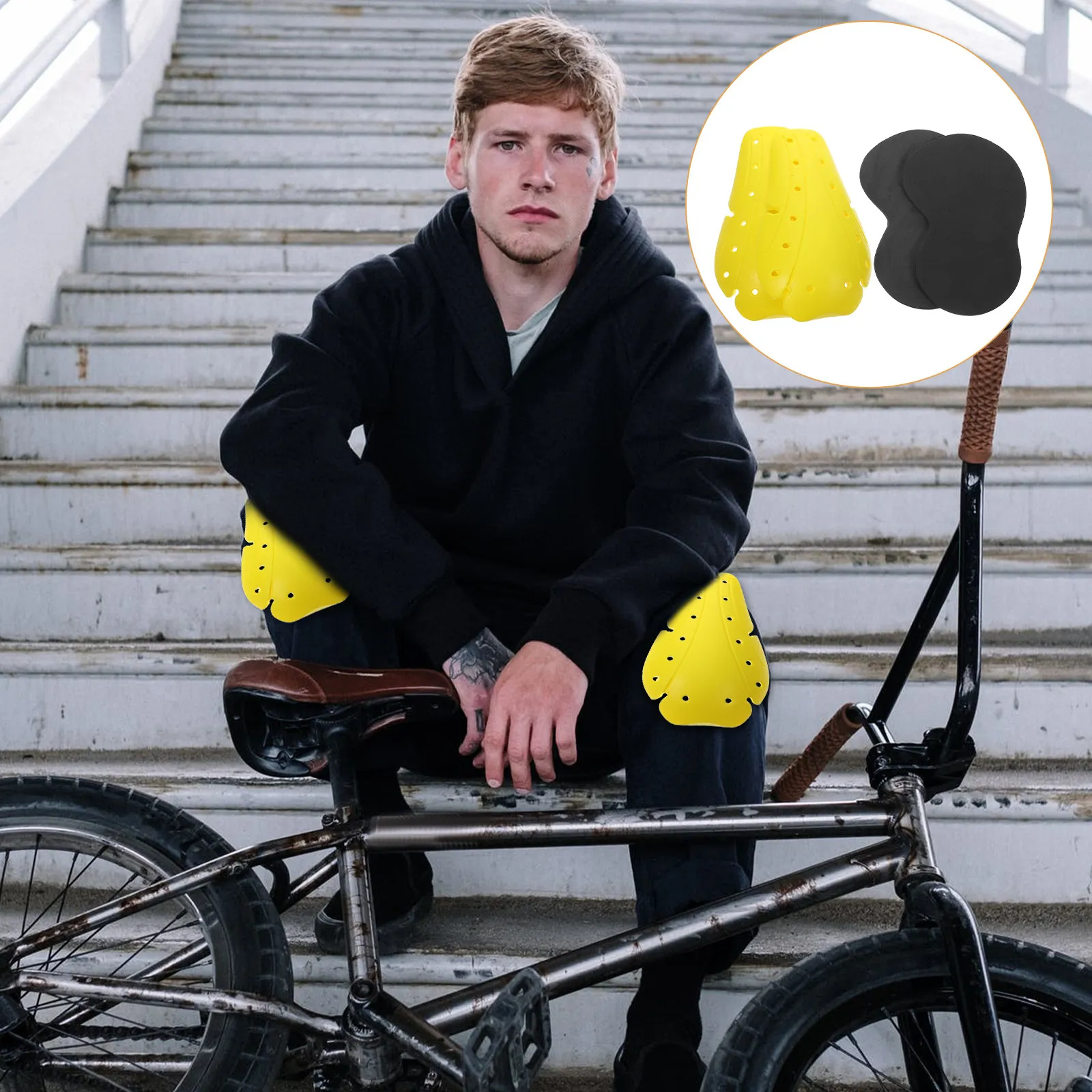 Комплект из четырех предметов: дышащие защитные накладки на бедра и колени для мотоцикла, съемные протекторы для езды на велосипеде
Комплект из четырех предметов: дышащие защитные накладки на бедра и колени для мотоцикла, съемные протекторы для езды на велосипеде