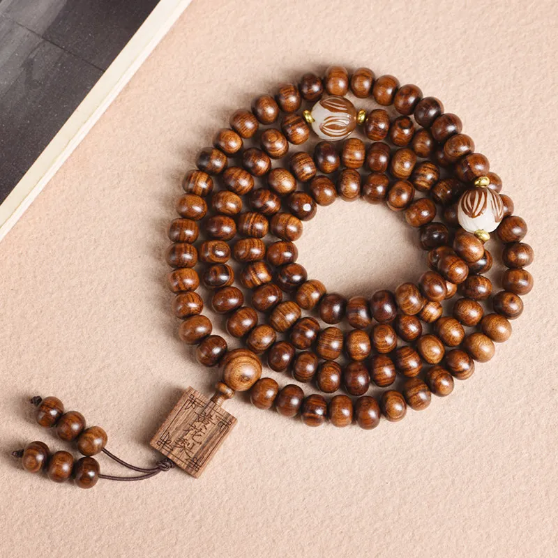 108 Beads African Black Rosewood Abacus Bead Buddhist Prayer Bracelet Wooden Mala with Lotus Accessories DIY Jewelry Gifts
108 Beads African Black Rosewood Abacus Bead Buddhist Prayer Bracelet Wooden Mala with Lotus Accessories DIY Jewelry Gifts