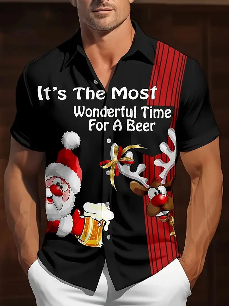 Рождественская гавайская рубашка Санта-Клаус Лось Рубашка с 3d принтом Мужчины Женщины Мода с коротким рукавом Повседневные рубашки большого размера Рождественская блузка Мужчина 
Рождественская гавайская рубашка Санта-Клаус Лось Рубашка с 3d принтом Мужчины Женщины Мода с коротким рукавом Повседневные рубашки большого размера Рождественская блузка Мужчина