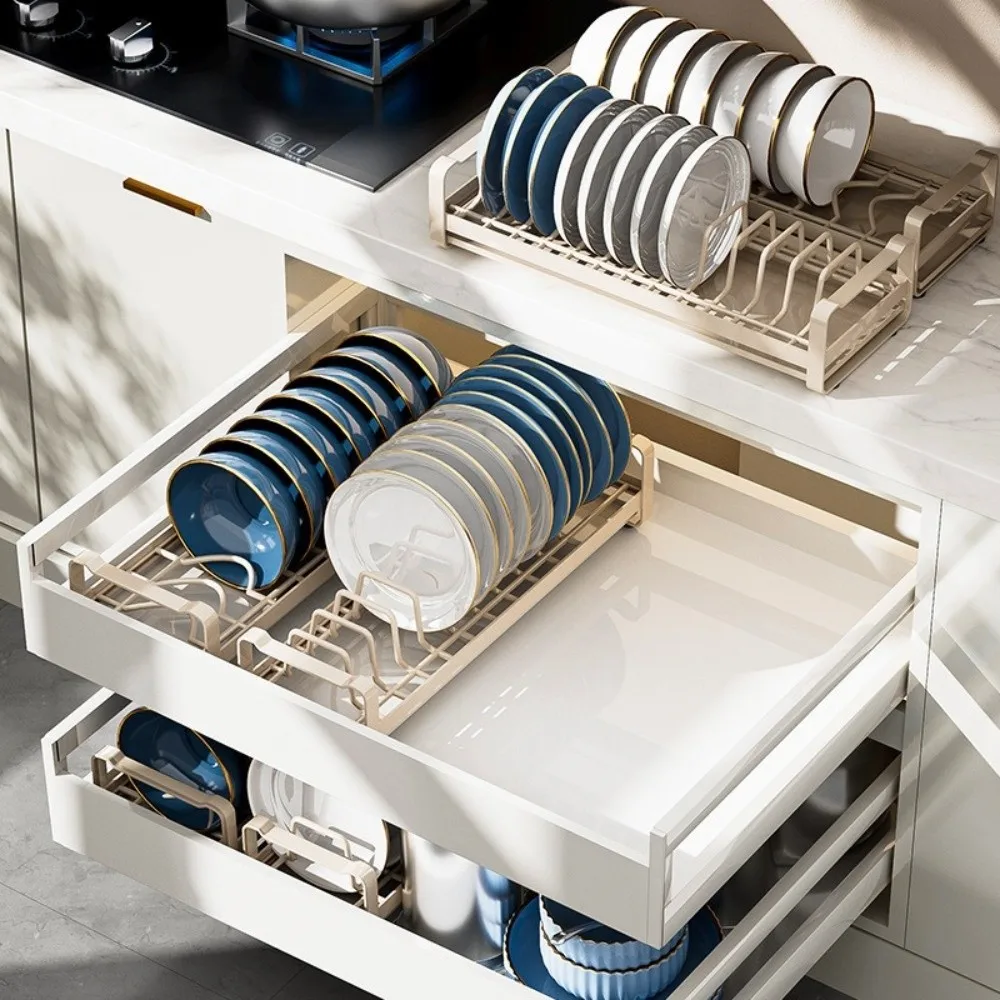 Carbon Steel Pull Out Dish Rack Space Saving Expandable Bowl Drain Stand Practical Built-In Kitchen Drawer Rack Kitchen Cabinet
Carbon Steel Pull Out Dish Rack Space Saving Expandable Bowl Drain Stand Practical Built-In Kitchen Drawer Rack Kitchen Cabinet