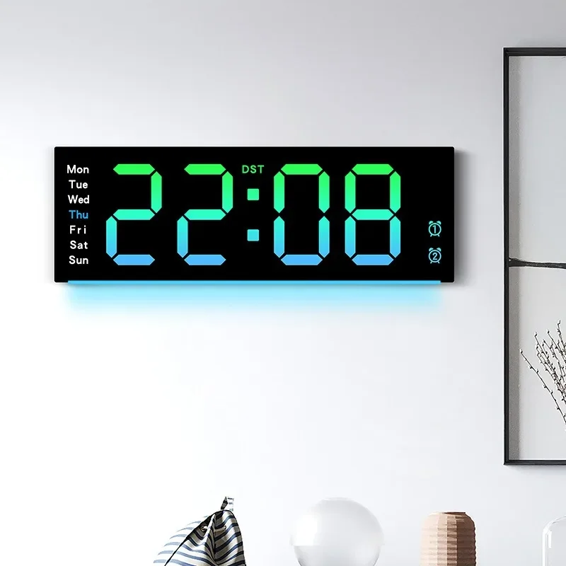 Creative LED Screen Wall Clock Countertop and Wall-mounted Dual-purpose Simple Large Screen Electronic Desktop Watch Alarm Clock
Creative LED Screen Wall Clock Countertop and Wall-mounted Dual-purpose Simple Large Screen Electronic Desktop Watch Alarm Clock