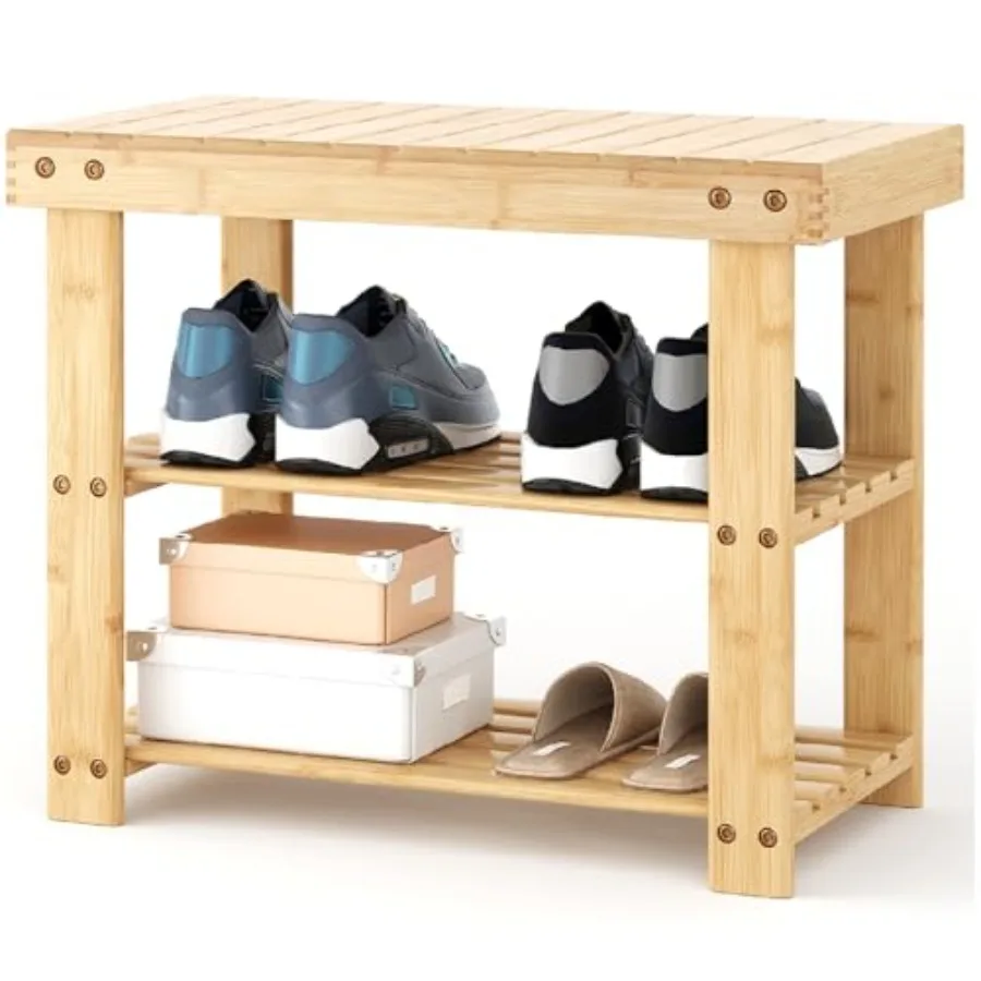 en Shoe Rack Bench, 3-Tier Bamboo Entryway Benches with Storage, Holds Up to 286 lb Storage Organizer, Suitable for Bedroom Liv
en Shoe Rack Bench, 3-Tier Bamboo Entryway Benches with Storage, Holds Up to 286 lb Storage Organizer, Suitable for Bedroom Liv