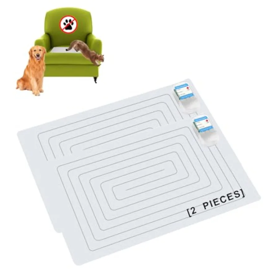 2-Pieces Pet Shock Mat for Dogs and Cats - Keep Pets Off Couch Bed Kitchen Counter with 3 Training Modes Waterproof and Adjusta
2-Pieces Pet Shock Mat for Dogs and Cats - Keep Pets Off Couch Bed Kitchen Counter with 3 Training Modes Waterproof and Adjusta