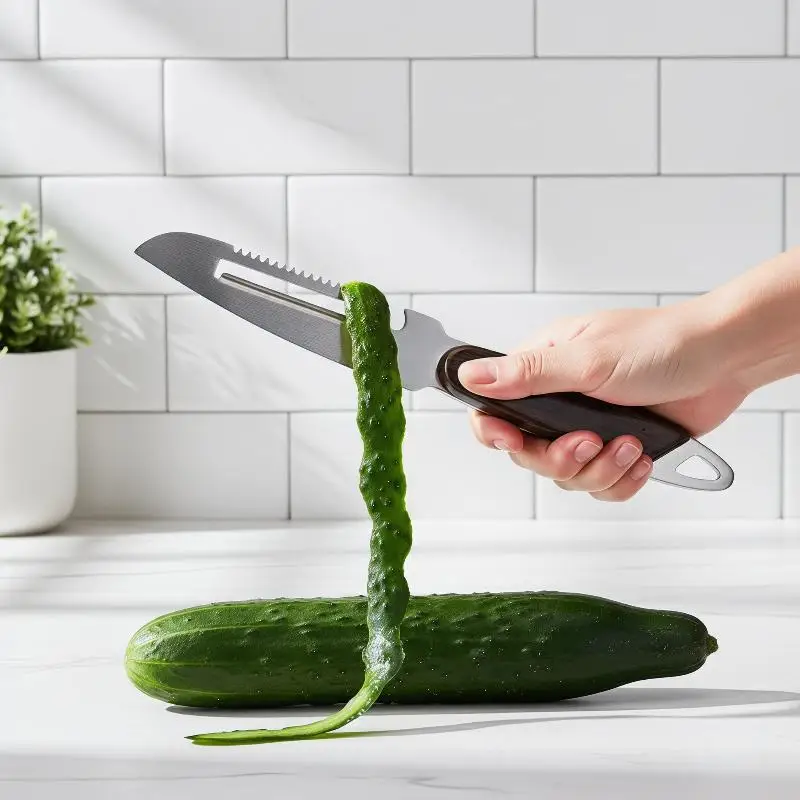 2-in-1 Serrated Peeling Knife Vegetable Peeler Professional Wooden Handle Multi Use for Fast and Safe Kitchen Use
2-in-1 Serrated Peeling Knife Vegetable Peeler Professional Wooden Handle Multi Use for Fast and Safe Kitchen Use