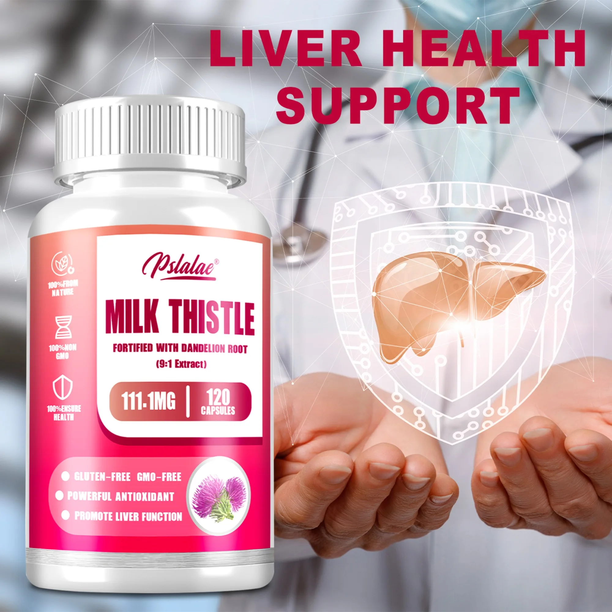 Milk Thistle - with Dandelion - Liver Detox and Cleanse for Health Promotes Liver Toxin Removal Antioxidant - 120 Capsules
Milk Thistle - with Dandelion - Liver Detox and Cleanse for Health Promotes Liver Toxin Removal Antioxidant - 120 Capsules