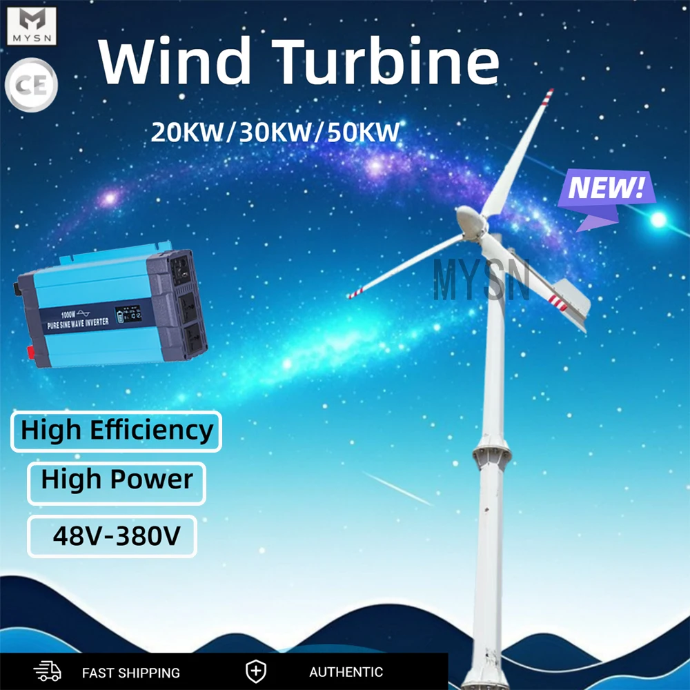 Мощный горизонтальный ветрогенератор 30 кВт 50 кВт, 48В 220В, низкоскоростной ветрогенератор с инвертором
Мощный горизонтальный ветрогенератор 30 кВт 50 кВт, 48В 220В, низкоскоростной ветрогенератор с инвертором