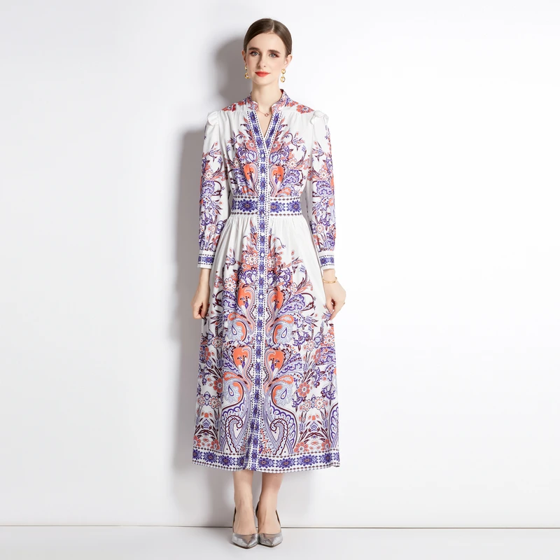 2023 New Fashion Silk Printed Dress Women's Summer Versatile Retro Long Sleeve Loose Fit Casual Holiday Dress Vestidos
2023 New Fashion Silk Printed Dress Women's Summer Versatile Retro Long Sleeve Loose Fit Casual Holiday Dress Vestidos