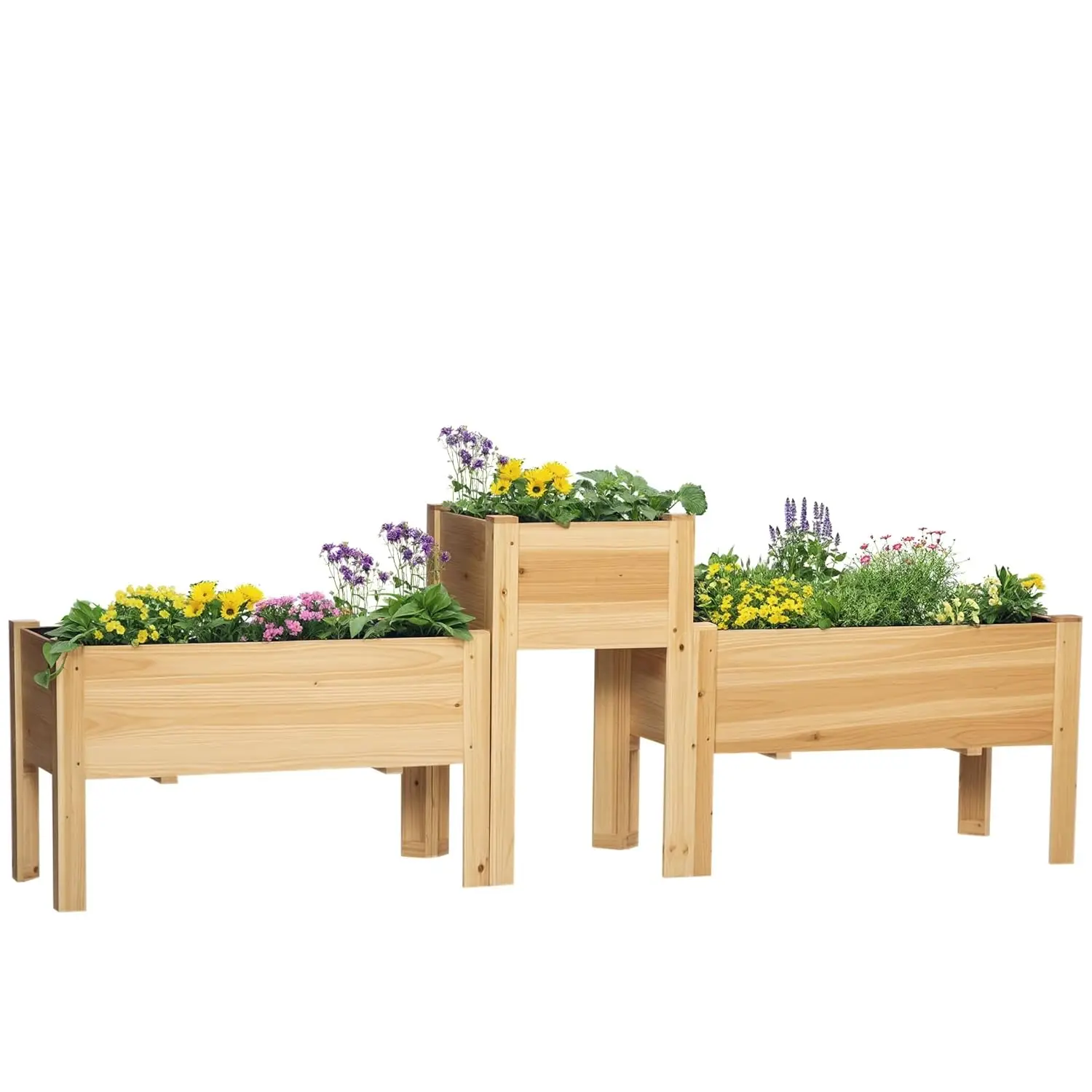 Raised Garden Bed Set of 3, Wooden Elevated Planter Box with Legs and Bed Liner, for Backyard and Patio to Grow, Customized
Raised Garden Bed Set of 3, Wooden Elevated Planter Box with Legs and Bed Liner, for Backyard and Patio to Grow, Customized