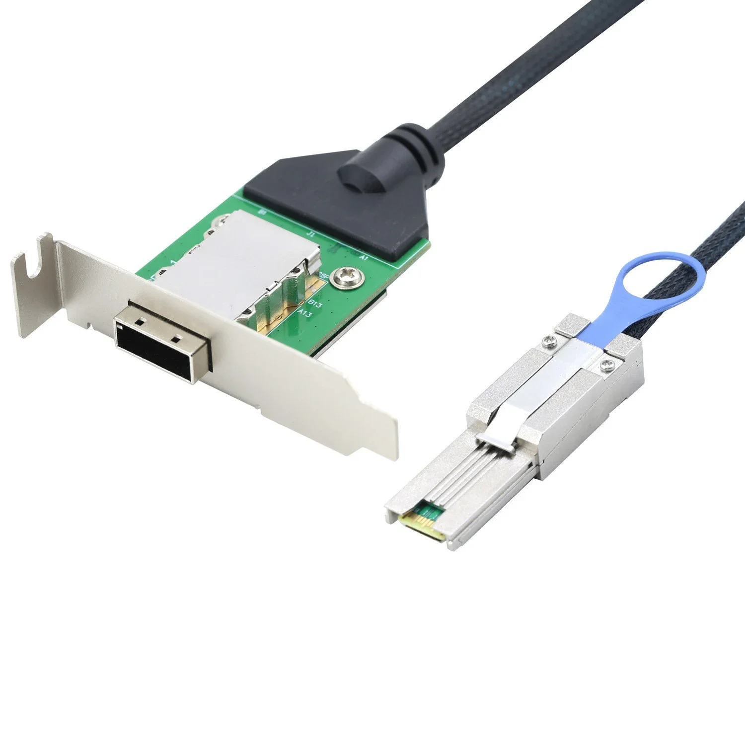 Mini SAS HD SFF-8088 26P male to HD-8088 female bend server adapter card conversion cable
Mini SAS HD SFF-8088 26P male to HD-8088 female bend server adapter card conversion cable