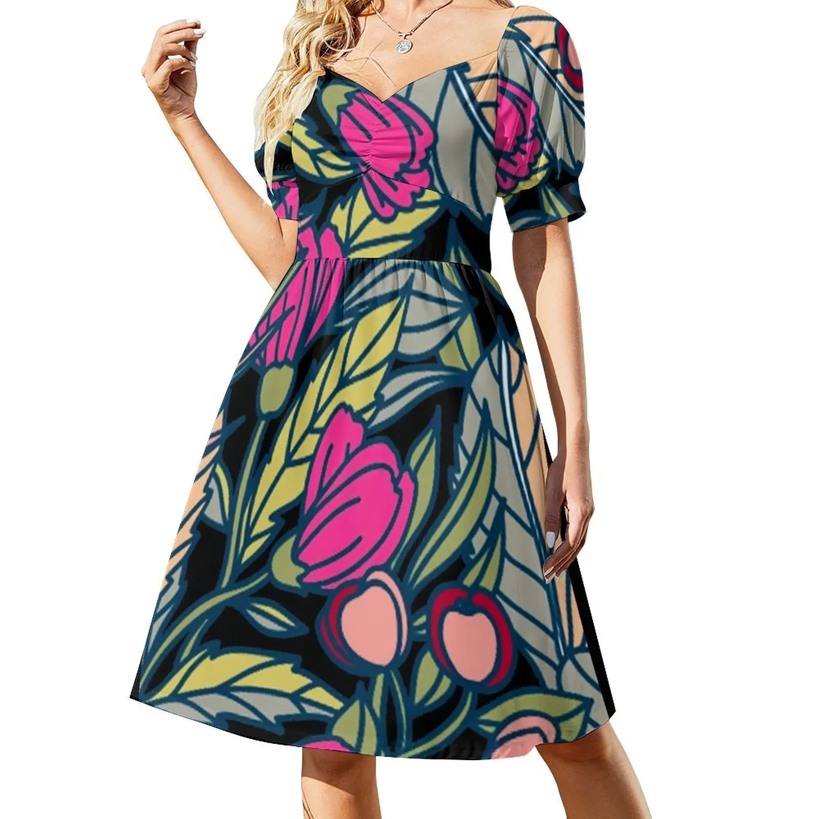 Colorful Floral Pattern Short-Sleeved Dress luxury dresses african dresses for woman
Colorful Floral Pattern Short-Sleeved Dress luxury dresses african dresses for woman