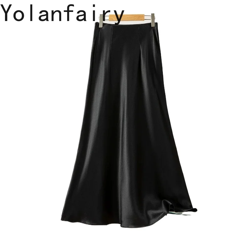YOLANFAIRY 93% Natural Mulberry Silk Skirts for Women Summer 2026 High Waist Satin Skirt Long Woman Black Fishtail Skirts Korean
YOLANFAIRY 93% Natural Mulberry Silk Skirts for Women Summer 2026 High Waist Satin Skirt Long Woman Black Fishtail Skirts Korean