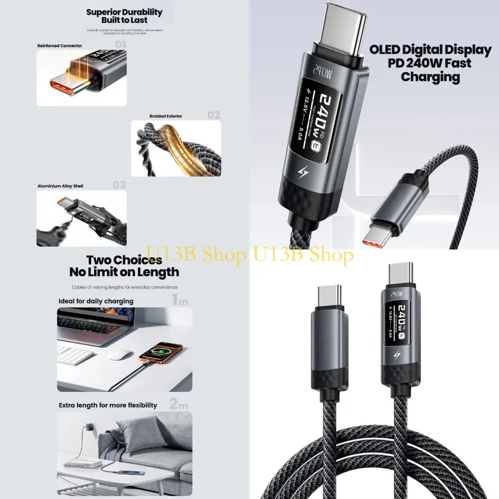 U13B Efficient USB C Data and Charging Cable Supports 480Mbps Transfer Fast Charging
U13B Efficient USB C Data and Charging Cable Supports 480Mbps Transfer Fast Charging