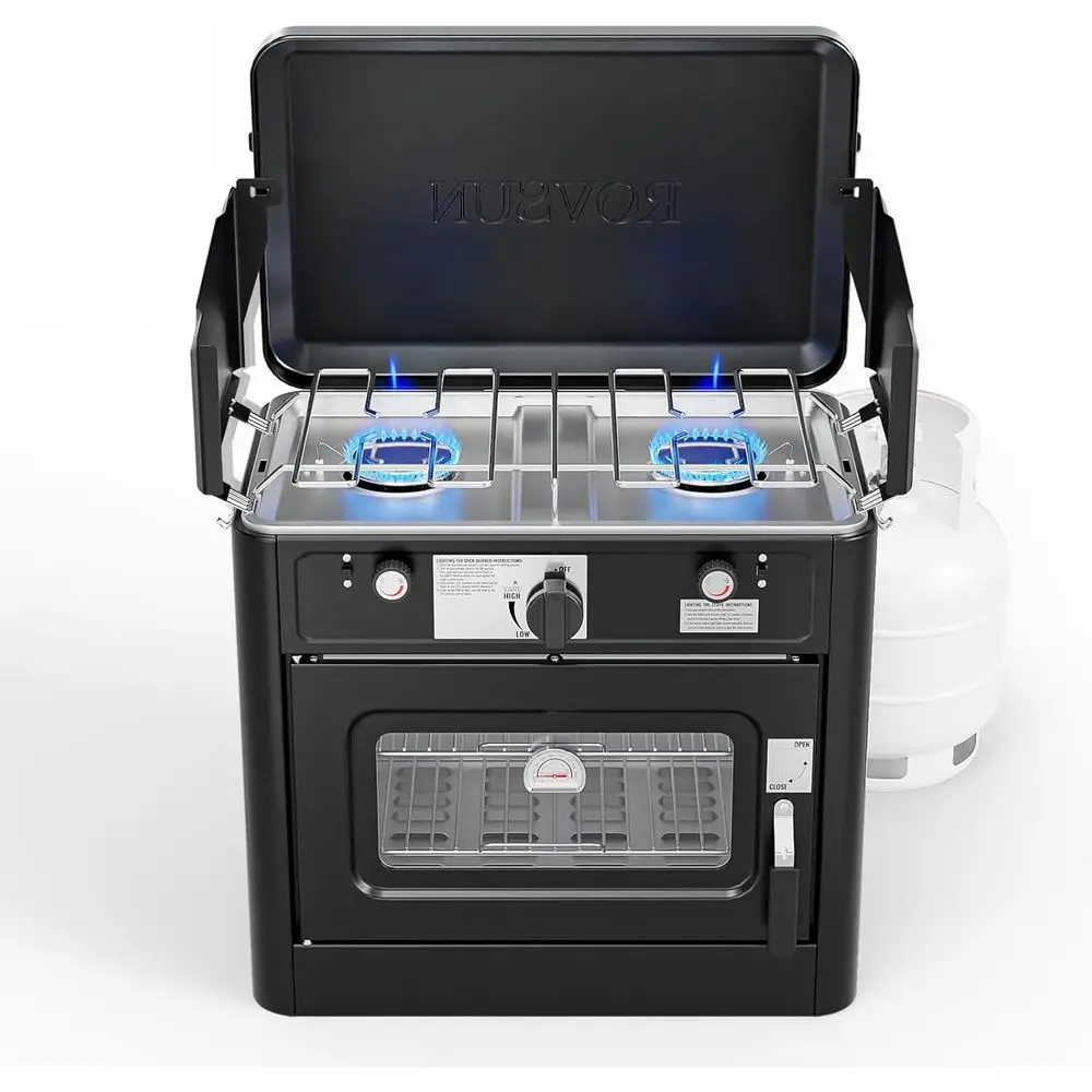 Dual-Function Portable Camping Stove and Oven with Piezo Ignition, 2-Burner and Adjustable Flame, Ideal for Outdoor Cooking and
Dual-Function Portable Camping Stove and Oven with Piezo Ignition, 2-Burner and Adjustable Flame, Ideal for Outdoor Cooking and