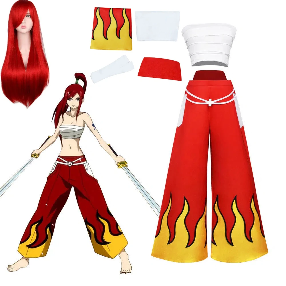 Anime Fairy Tail Erza Cosplay Wig Long Pants Strapless Top Halloween Secondary Style Anime Role Play Performance Costumes
Anime Fairy Tail Erza Cosplay Wig Long Pants Strapless Top Halloween Secondary Style Anime Role Play Performance Costumes