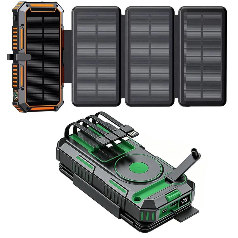 20000mAh Solar Power Bank with Hand Crank Folding Solar Panel Magnetic Wireless Fast Charger Powerbank for iPhone iWatch Airpods
20000mAh Solar Power Bank with Hand Crank Folding Solar Panel Magnetic Wireless Fast Charger Powerbank for iPhone iWatch Airpods