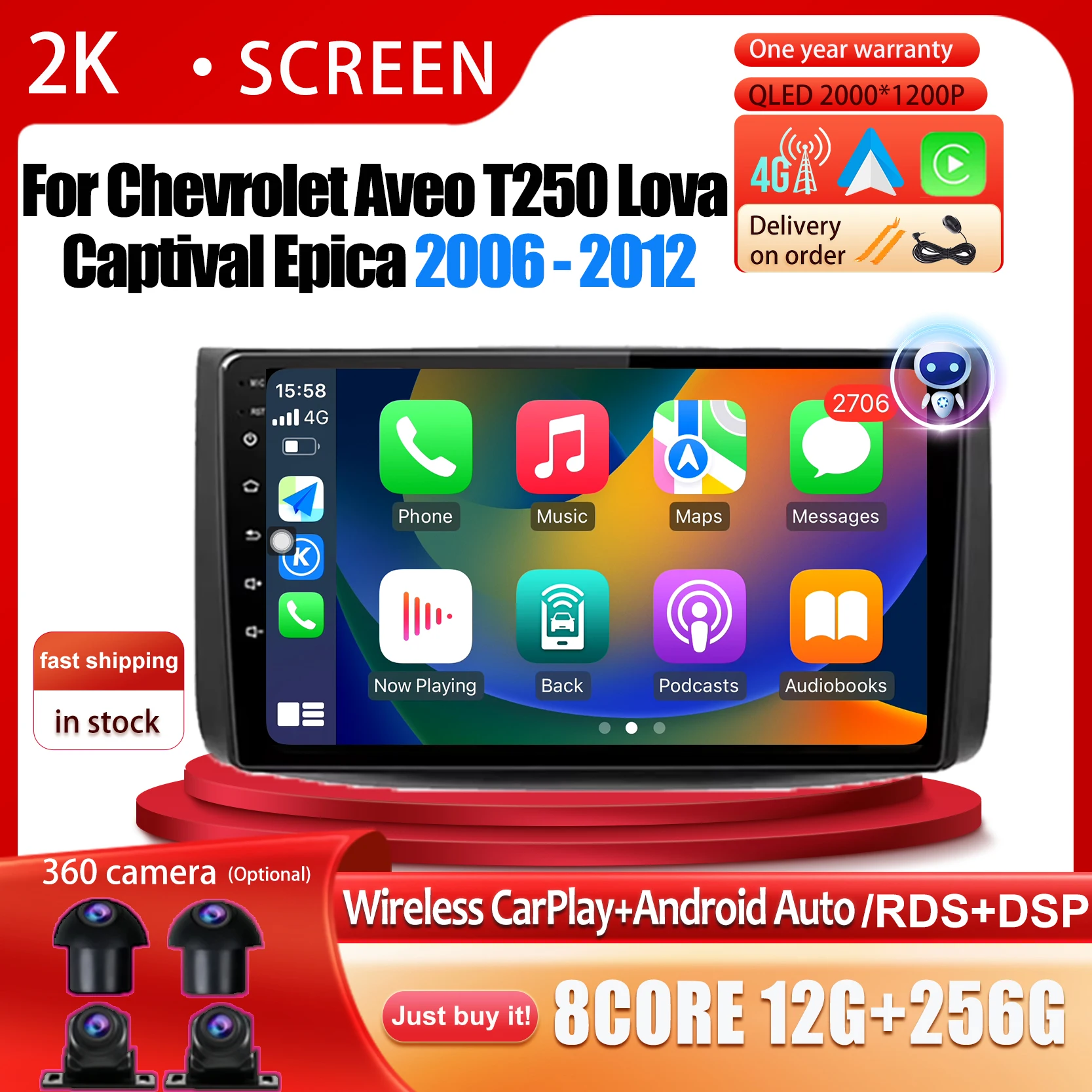 Android 14 For Chevrolet Aveo T250 Lova Captival Epica 2006 2007 - 2012 Car Radio Multimedia Stereo Player WiFi GPS Navigation
Android 14 For Chevrolet Aveo T250 Lova Captival Epica 2006 2007 - 2012 Car Radio Multimedia Stereo Player WiFi GPS Navigation