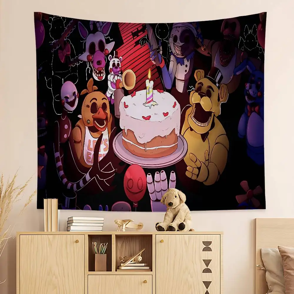 F-FNAF Five-nights-At-Freddys Colorful Tapestry Wall Hanging Hanging Tarot Hippie Wall Rugs Dorm Wall Art Decor
F-FNAF Five-nights-At-Freddys Colorful Tapestry Wall Hanging Hanging Tarot Hippie Wall Rugs Dorm Wall Art Decor