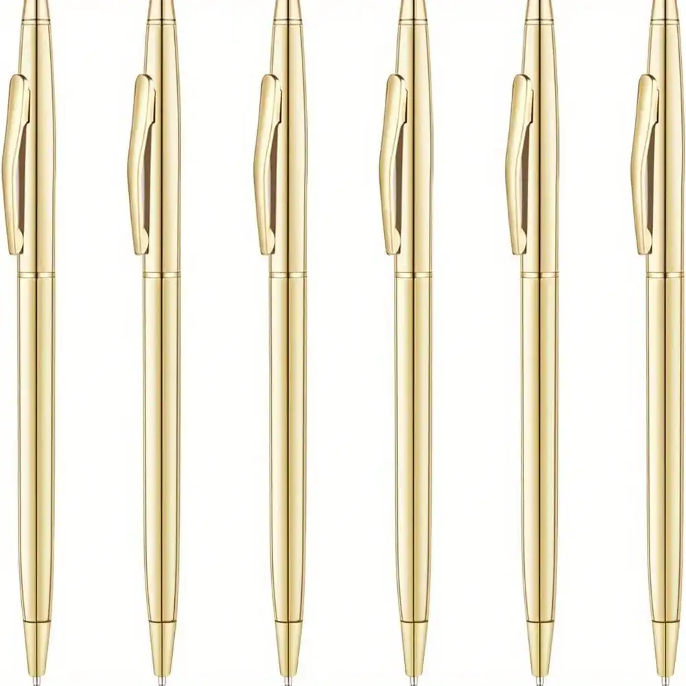6Pcs Fine Tip Golden Pens – 1.0mm Black Ink Metal Ballpoint, Premium Business Gift
6Pcs Fine Tip Golden Pens – 1.0mm Black Ink Metal Ballpoint, Premium Business Gift