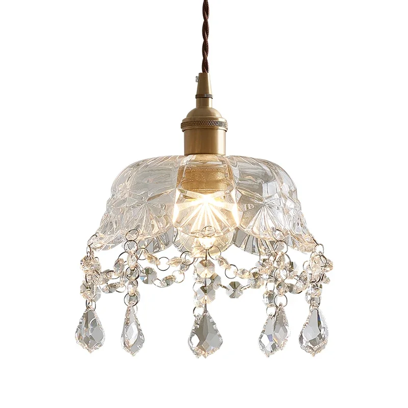 Nordic brass glass chandelier simple modern restaurant balcony crystal lamp aisle porch corridor lamp
Nordic brass glass chandelier simple modern restaurant balcony crystal lamp aisle porch corridor lamp