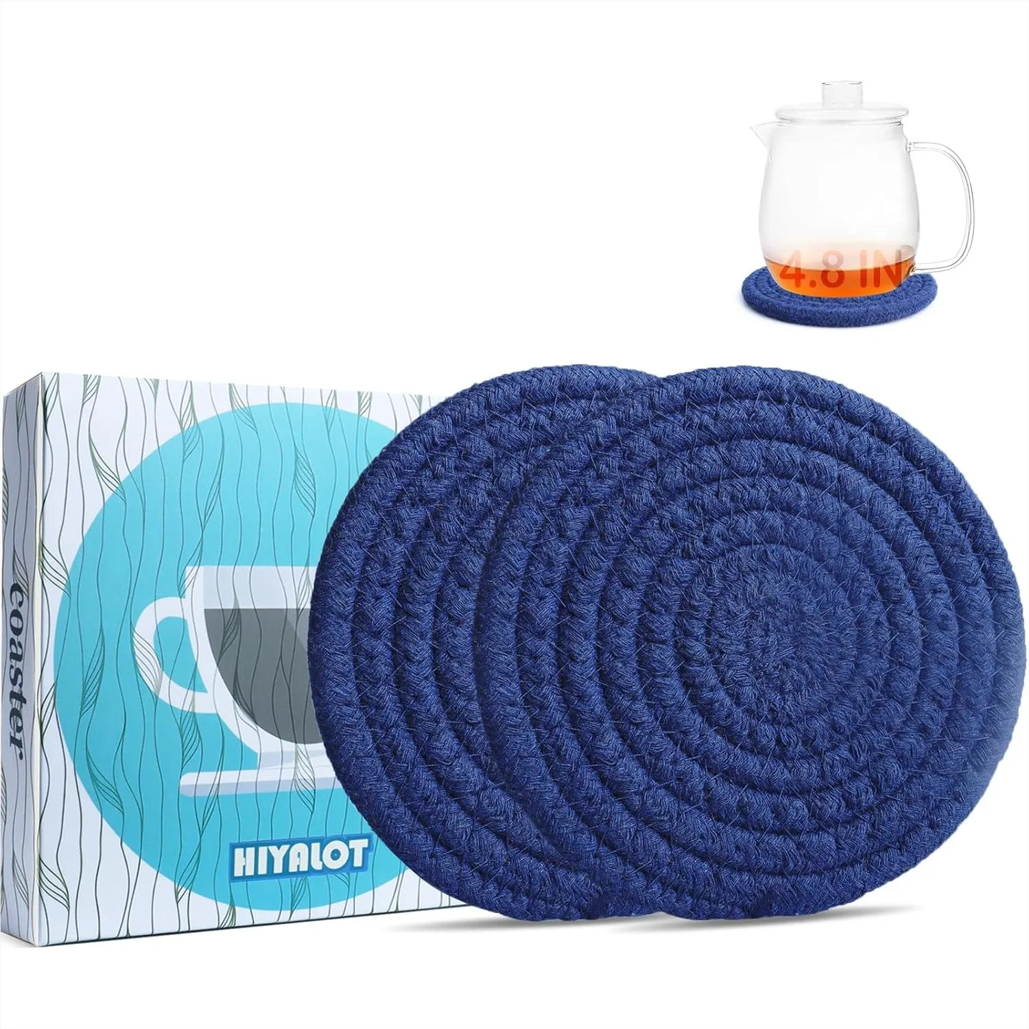 4.8" Absorbent Cotton Coasters Set of 2 for Coffee Mugs, Large Drink Pads for Desk, Bedside Table, Minimalist Home Decor (Rich
4.8" Absorbent Cotton Coasters Set of 2 for Coffee Mugs, Large Drink Pads for Desk, Bedside Table, Minimalist Home Decor (Rich