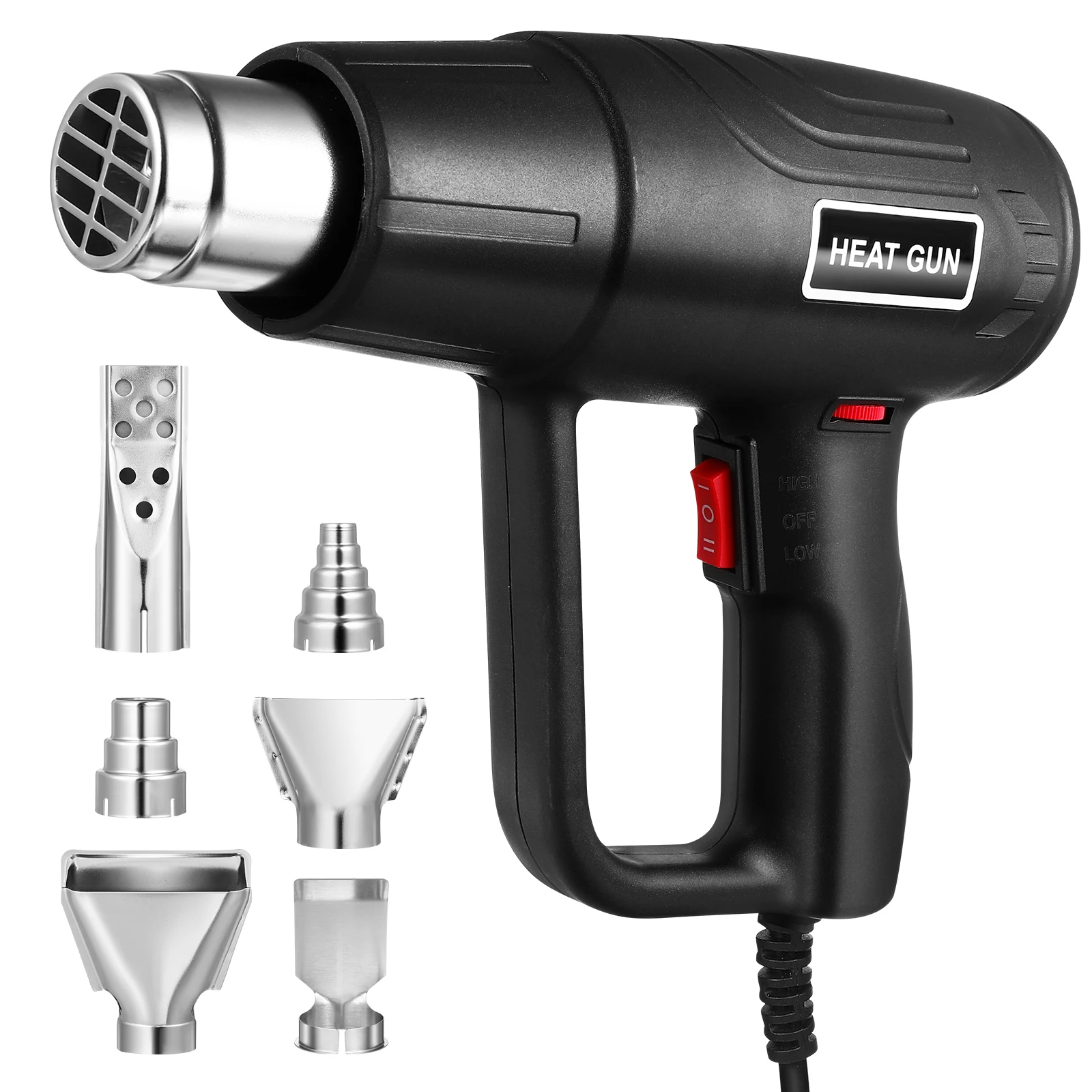1500W Heat Gun Hot Air Blower Adjustable Temperature Electric Heater H held Corded Tool Welding Equipment Glass Nozzles
1500W Heat Gun Hot Air Blower Adjustable Temperature Electric Heater H held Corded Tool Welding Equipment Glass Nozzles