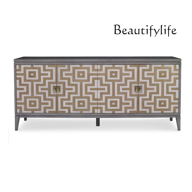 High-end custom furniture entrance modern American dining side cabinet post-modern light luxury living room decoration cabinet
High-end custom furniture entrance modern American dining side cabinet post-modern light luxury living room decoration cabinet