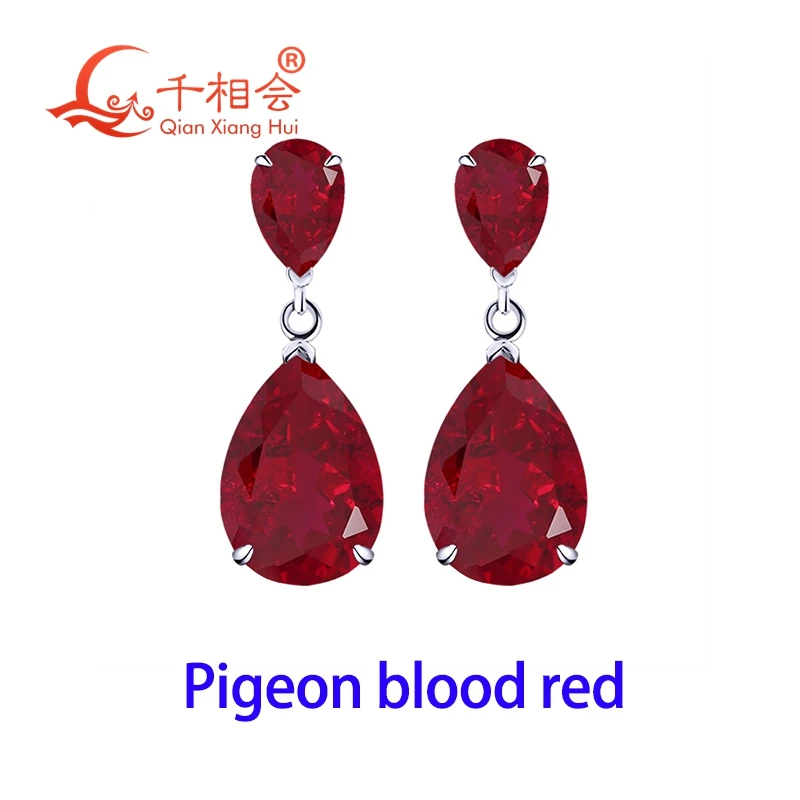 925 Silver Double Pear Cut Drop Earrings 4x6mm 7x10mm Pigeon Blood Red/Royal Blue lab grown sapphire ruby Earrings Jewelry
925 Silver Double Pear Cut Drop Earrings 4x6mm 7x10mm Pigeon Blood Red/Royal Blue lab grown sapphire ruby Earrings Jewelry