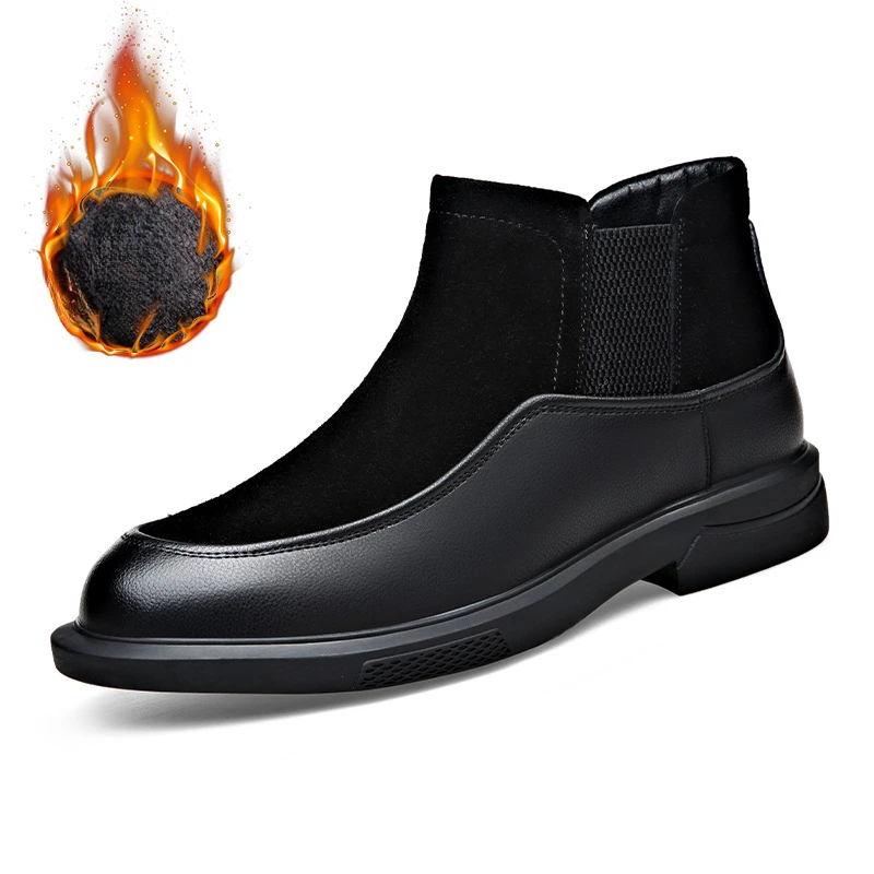 Sizes 38-48 Designer Cow Suede Business Men's Dress Shoes Autumn Winter Velvet Warm Men Platform Shoes Fashion Ankle Boots Male
Sizes 38-48 Designer Cow Suede Business Men's Dress Shoes Autumn Winter Velvet Warm Men Platform Shoes Fashion Ankle Boots Male