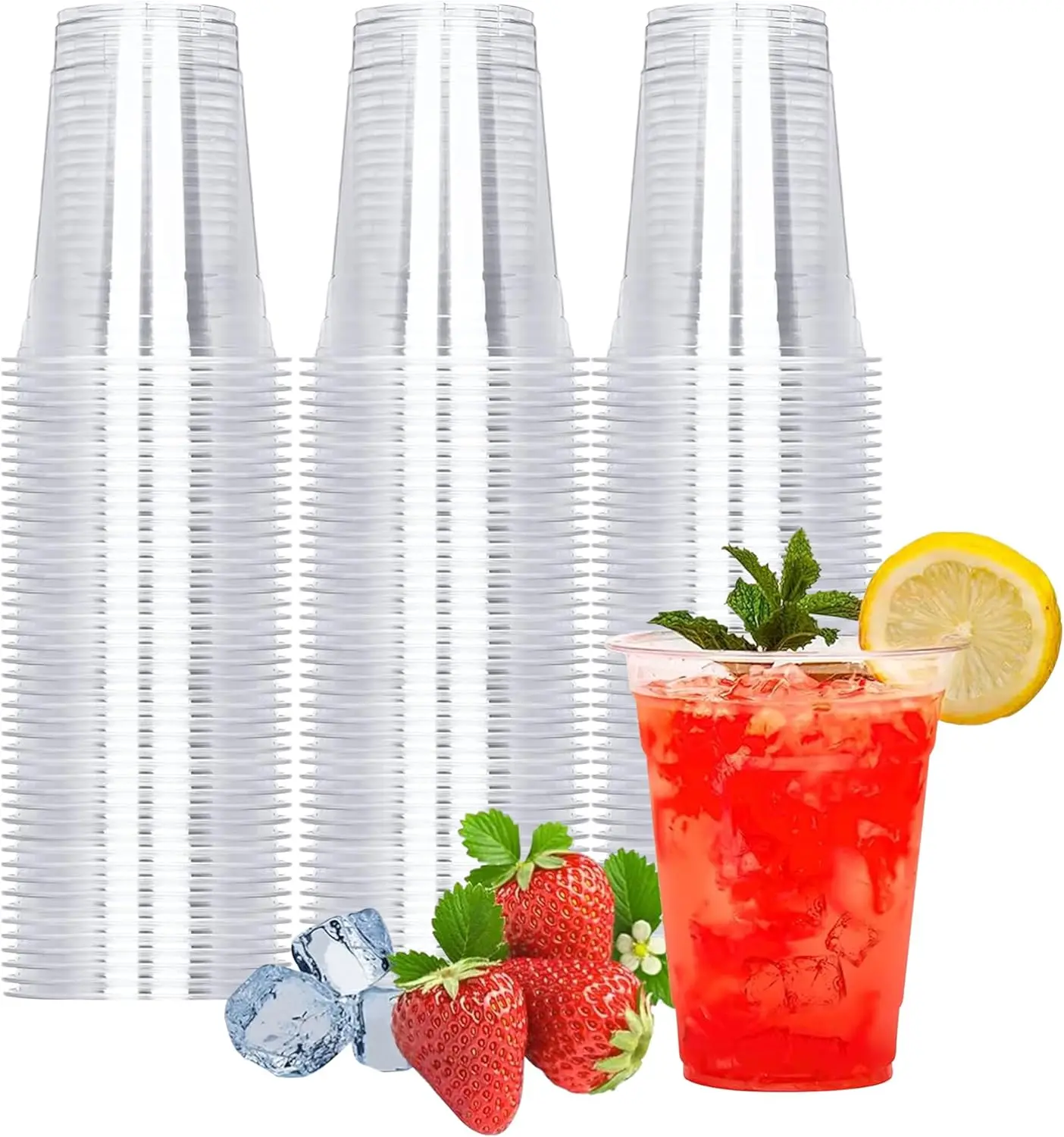 100 Pack 16oz Plastic Cups, Crystal Clear PET Ice Coffee Cups To Go, Heavy Duty Party Cups
100 Pack 16oz Plastic Cups, Crystal Clear PET Ice Coffee Cups To Go, Heavy Duty Party Cups