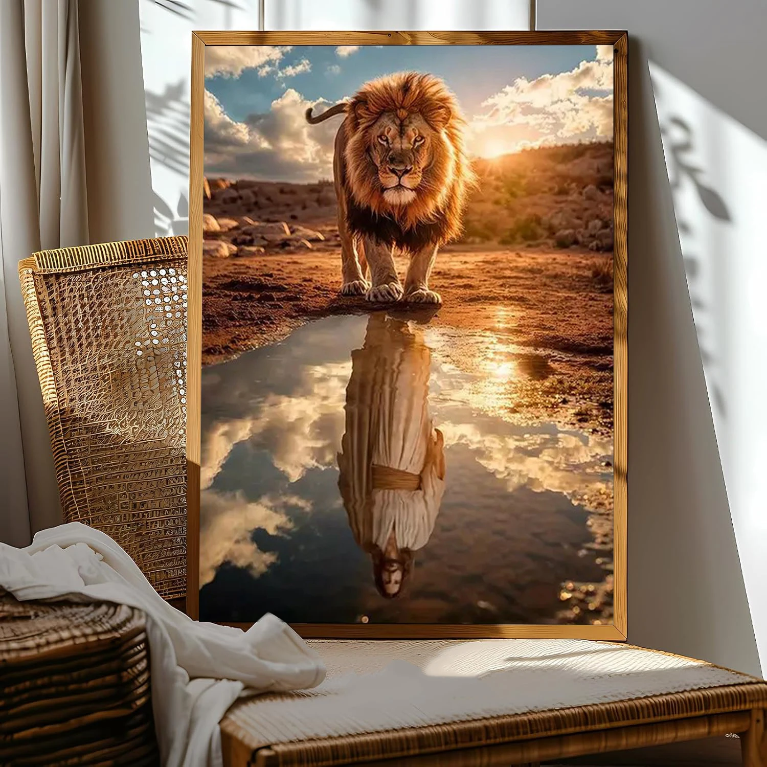 Christian Lion and Jesus Reflection Canvas Art Print - Inspirational Canvas Wall Art, for Living Rooms, Churches Home Decoration
Christian Lion and Jesus Reflection Canvas Art Print - Inspirational Canvas Wall Art, for Living Rooms, Churches Home Decoration