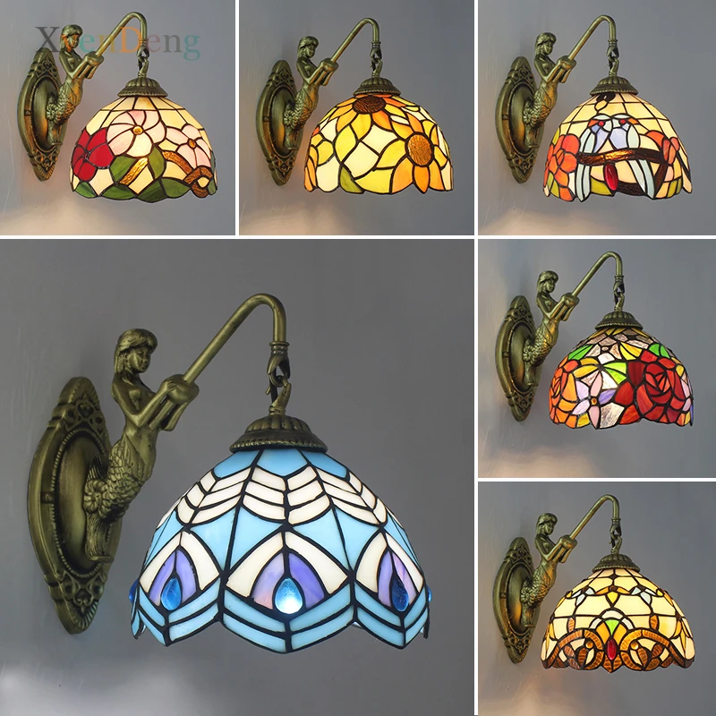 Mediterranean Iron Resin Wall Lamps for Bedroom Bedside Bathroom Living Room Decor Tiffany Stained Glass LED Wall Light Fixtures
Mediterranean Iron Resin Wall Lamps for Bedroom Bedside Bathroom Living Room Decor Tiffany Stained Glass LED Wall Light Fixtures