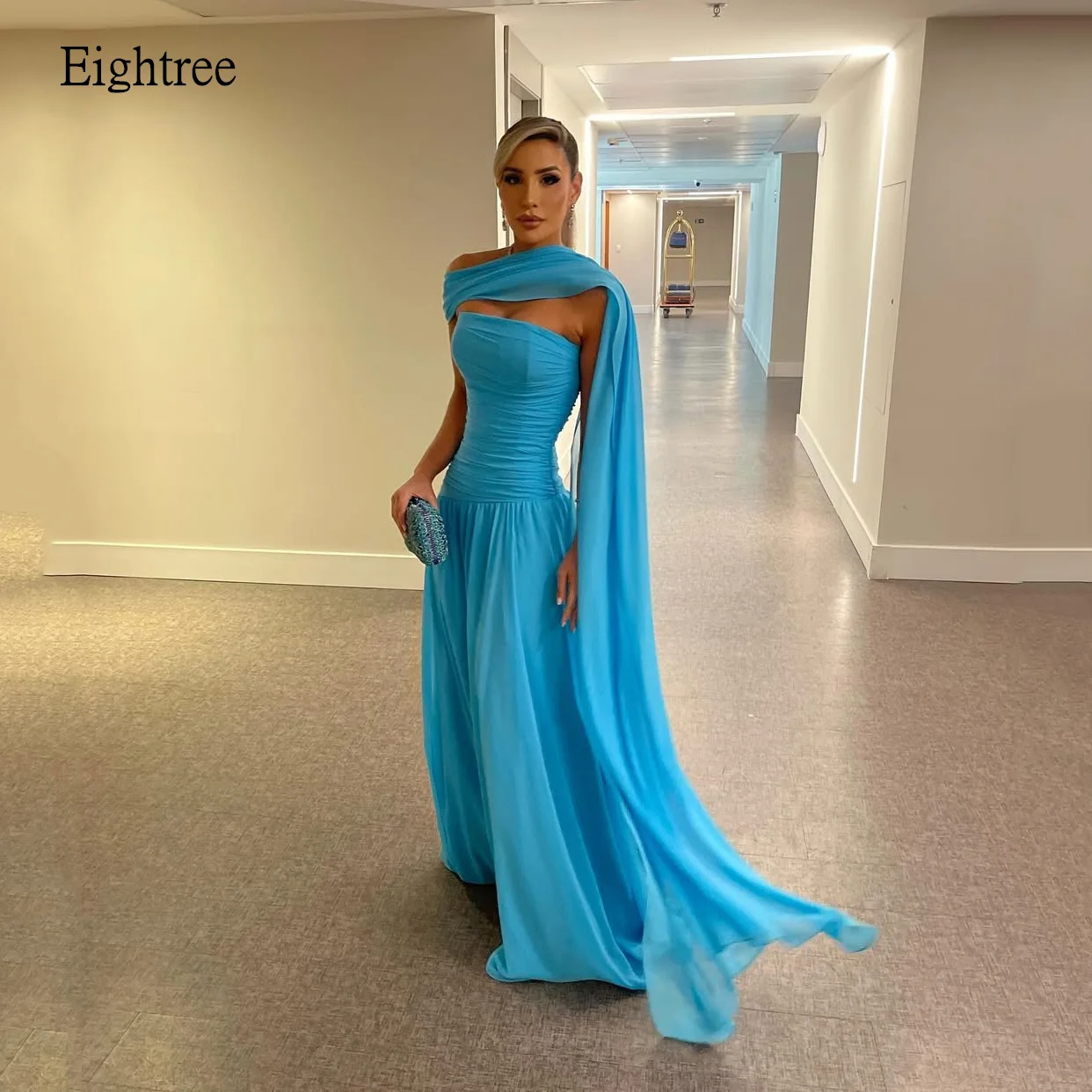 Eightree Maxi Cap Sleeves Blue A-line Prom Gowns Strapless Formal Party Gown Ibizastyle Chiffon Long Evening Dress Customized
Eightree Maxi Cap Sleeves Blue A-line Prom Gowns Strapless Formal Party Gown Ibizastyle Chiffon Long Evening Dress Customized