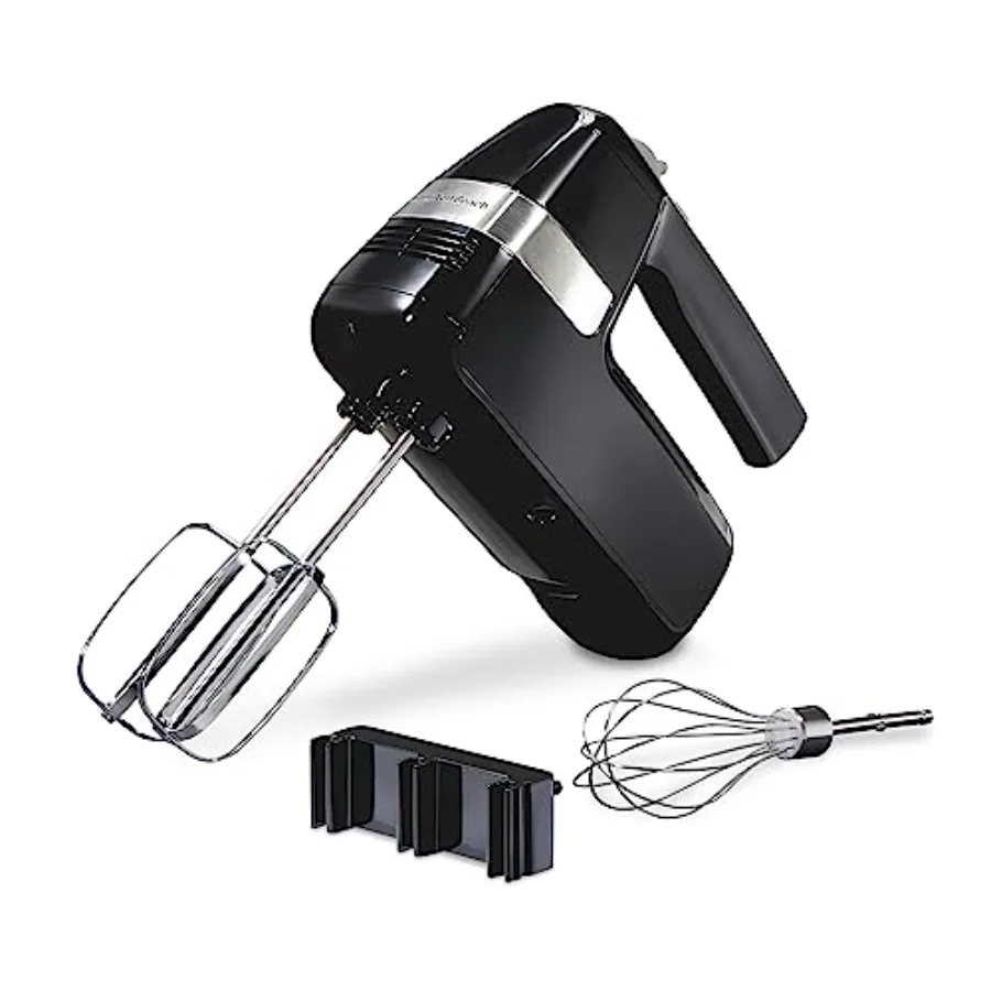 Electric Hand Mixer, 6 Speeds + Stir Button, 300 Watts of Peak Power for Powerful Mixing, Includes Whisk and Storage Clip, Blac
Electric Hand Mixer, 6 Speeds + Stir Button, 300 Watts of Peak Power for Powerful Mixing, Includes Whisk and Storage Clip, Blac