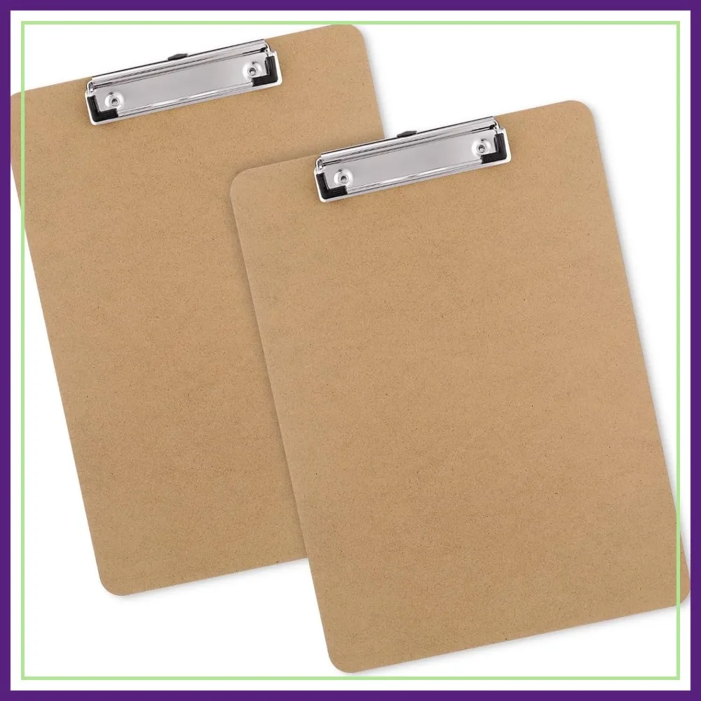 Hardboard Clipboard Set of 2, Letter Size 8.5x11, Low Profile Clip for School Office
Hardboard Clipboard Set of 2, Letter Size 8.5x11, Low Profile Clip for School Office